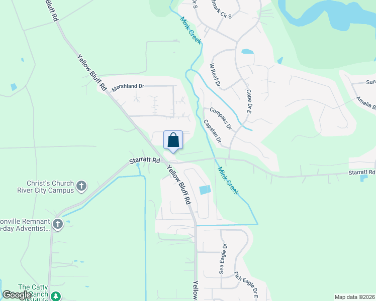 map of restaurants, bars, coffee shops, grocery stores, and more near 14634 Lattice Court in Jacksonville