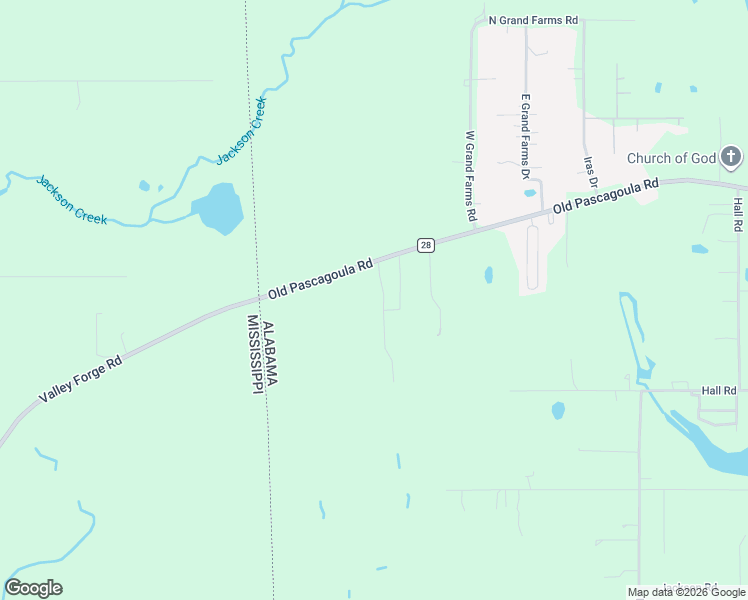 map of restaurants, bars, coffee shops, grocery stores, and more near 14905 Old Pascagoula Road in Grand Bay