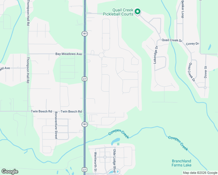 map of restaurants, bars, coffee shops, grocery stores, and more near Onyx Lane in Fairhope