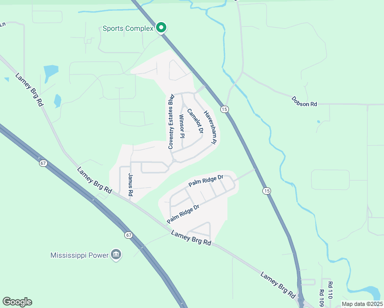 map of restaurants, bars, coffee shops, grocery stores, and more near 15231 Camelot Drive in Biloxi