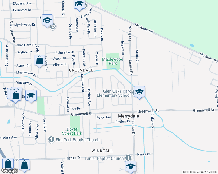 map of restaurants, bars, coffee shops, grocery stores, and more near in Baton Rouge