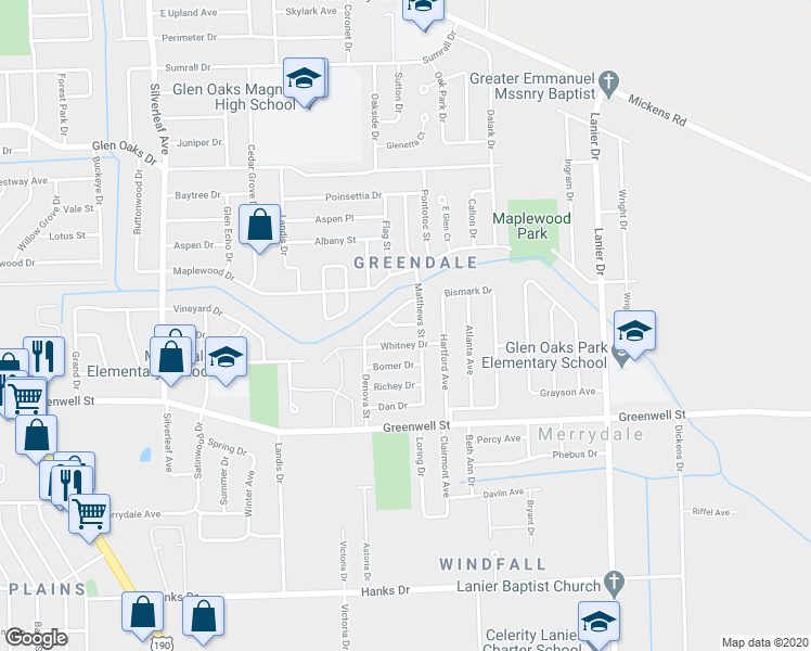 map of restaurants, bars, coffee shops, grocery stores, and more near 7401 Cheyenne Drive in Baton Rouge