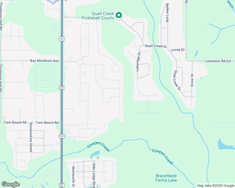 map of restaurants, bars, coffee shops, grocery stores, and more near Fortune Drive in Fairhope