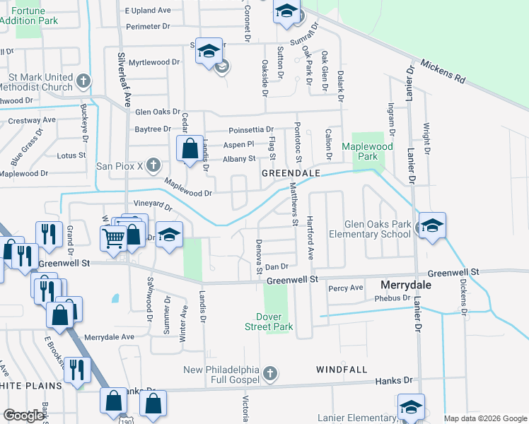 map of restaurants, bars, coffee shops, grocery stores, and more near 5928 East Fairlane Court in Baton Rouge