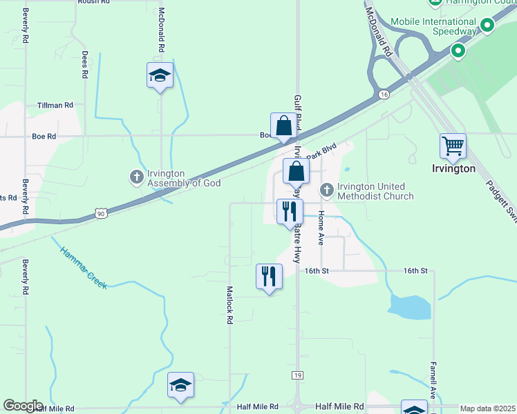 map of restaurants, bars, coffee shops, grocery stores, and more near 8937 Ellis Avenue in Irvington