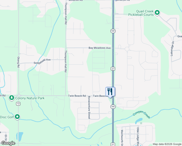 map of restaurants, bars, coffee shops, grocery stores, and more near 9726 Derby Lane in Fairhope