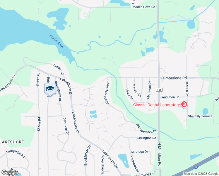 map of restaurants, bars, coffee shops, grocery stores, and more near 3415 John Hancock Drive in Tallahassee
