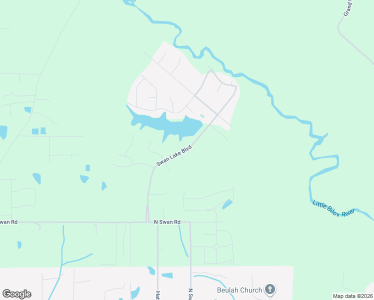 map of restaurants, bars, coffee shops, grocery stores, and more near Swan Lake Boulevard in Gulfport