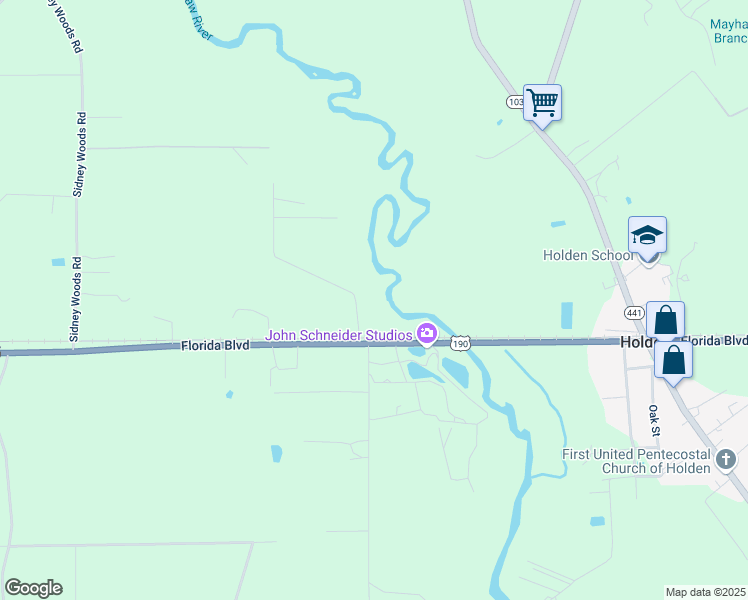 map of restaurants, bars, coffee shops, grocery stores, and more near 30040 Carl Hodges Road in Holden