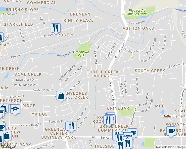map of restaurants, bars, coffee shops, grocery stores, and more near 835 Heritage Springs Trail in Round Rock