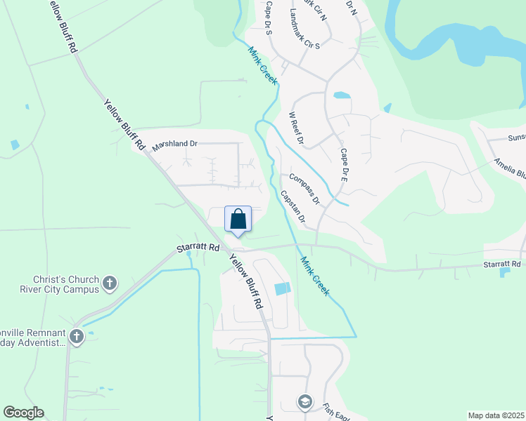 map of restaurants, bars, coffee shops, grocery stores, and more near 2840 Ivy Post Drive in Jacksonville