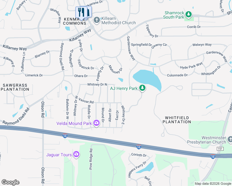 map of restaurants, bars, coffee shops, grocery stores, and more near 3272 Garcia Drive in Tallahassee