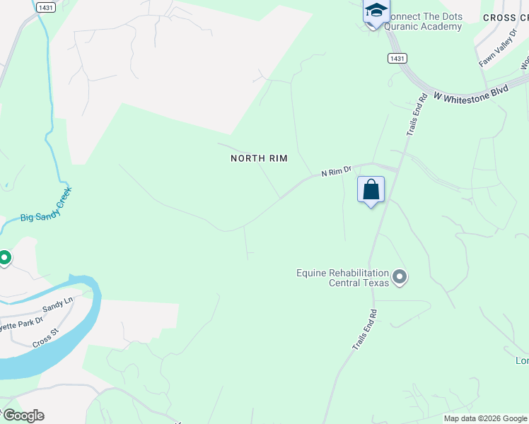 map of restaurants, bars, coffee shops, grocery stores, and more near North Rim Drive in Travis County