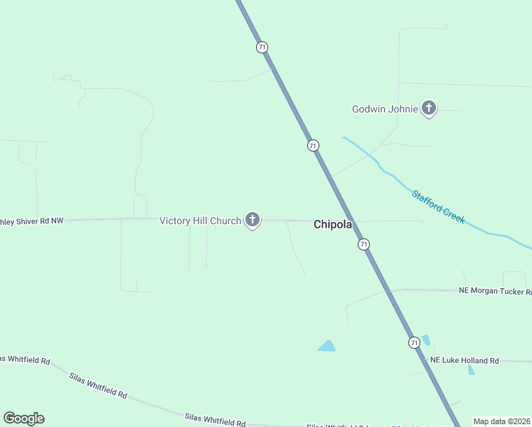 map of restaurants, bars, coffee shops, grocery stores, and more near 15947-16083 Ashley Shiver Road Northwest in Altha