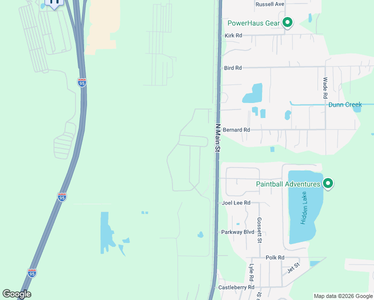 map of restaurants, bars, coffee shops, grocery stores, and more near 14734-14810 Main Street North in Jacksonville