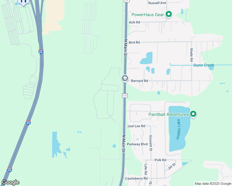 map of restaurants, bars, coffee shops, grocery stores, and more near 14734-14810 Main Street North in Jacksonville