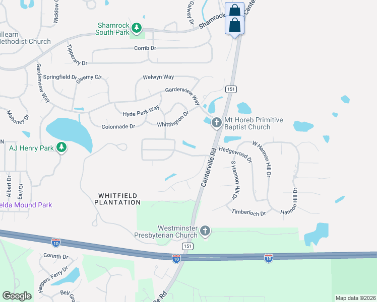 map of restaurants, bars, coffee shops, grocery stores, and more near 3433 Cameron Chase Drive in Tallahassee