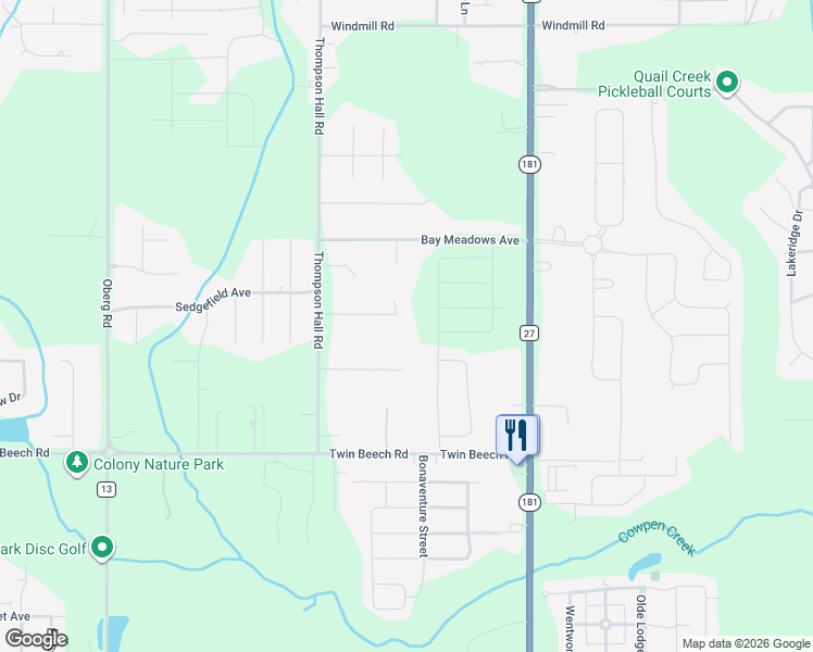 map of restaurants, bars, coffee shops, grocery stores, and more near 9726 Derby Lane in Fairhope