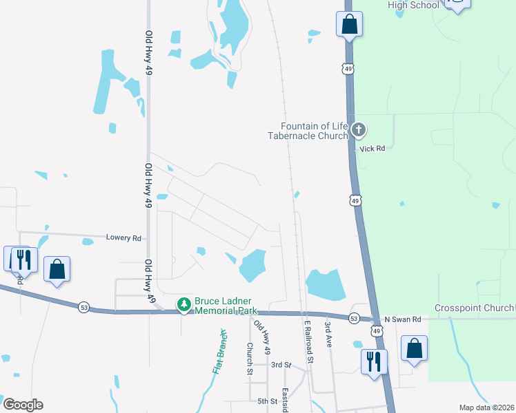 map of restaurants, bars, coffee shops, grocery stores, and more near 16731 Ty Ridge in Gulfport