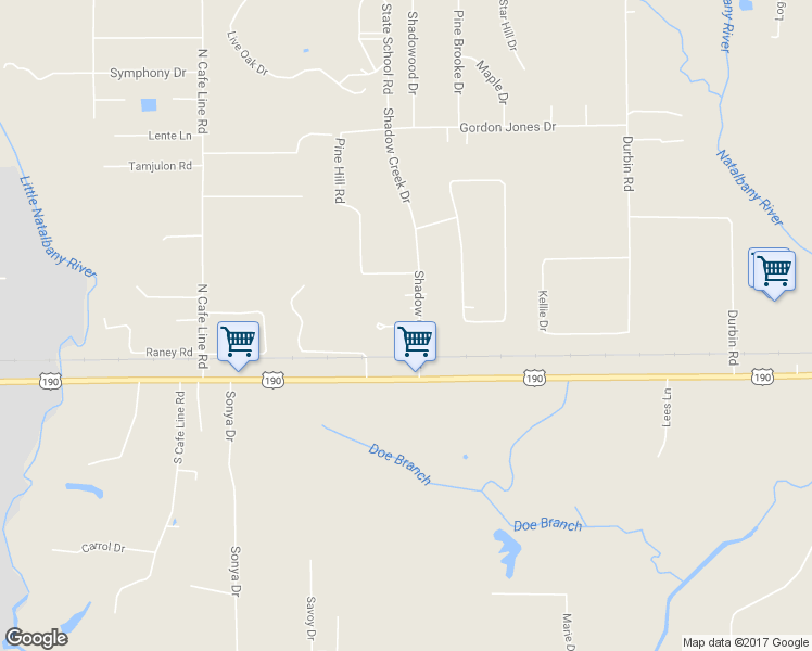 map of restaurants, bars, coffee shops, grocery stores, and more near 10122 Azalea Drive in Hammond