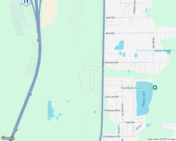 map of restaurants, bars, coffee shops, grocery stores, and more near 14734-14810 Main Street North in Jacksonville