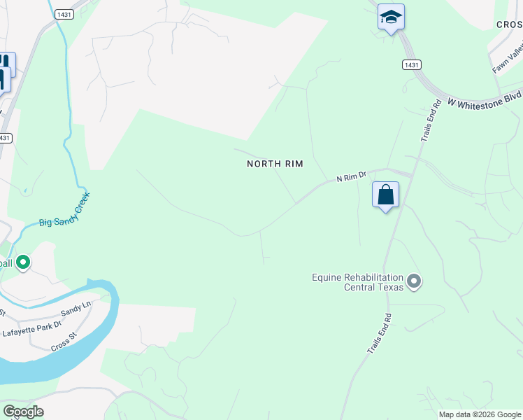 map of restaurants, bars, coffee shops, grocery stores, and more near 17804 North Rim Drive in Leander