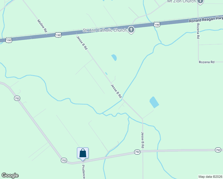 map of restaurants, bars, coffee shops, grocery stores, and more near 1345-1365 Jessie B Rd in Opelousas