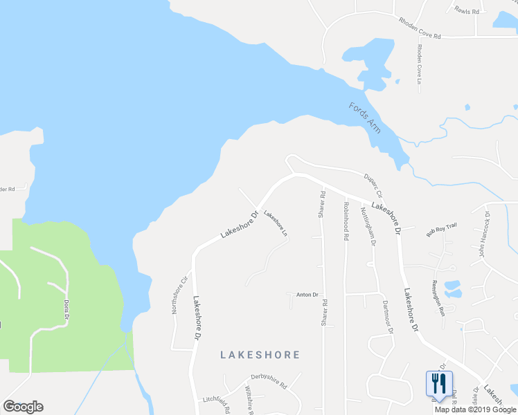 map of restaurants, bars, coffee shops, grocery stores, and more near 1313 Lakeshore Drive in Tallahassee