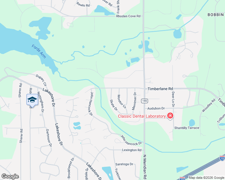 map of restaurants, bars, coffee shops, grocery stores, and more near 272 Timberlane Road in Tallahassee