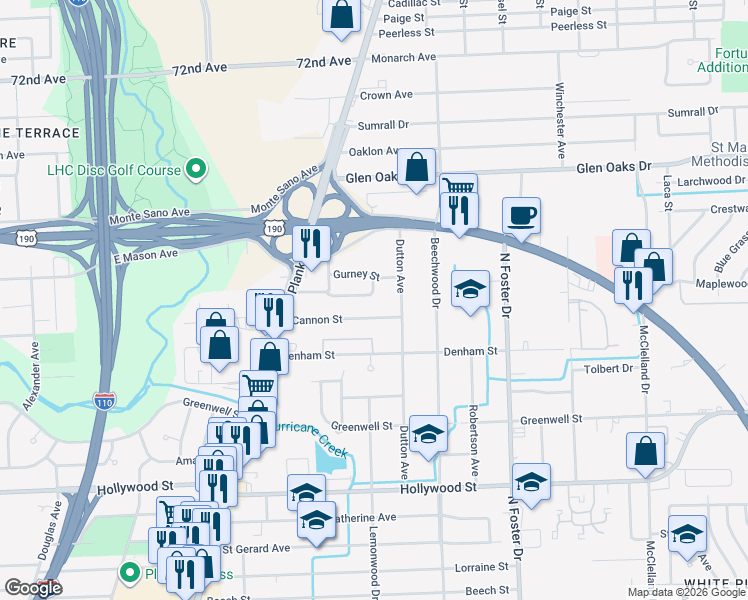 map of restaurants, bars, coffee shops, grocery stores, and more near 4349 Dawson Drive in Baton Rouge