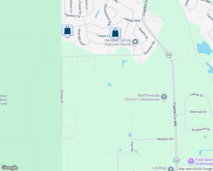 map of restaurants, bars, coffee shops, grocery stores, and more near 4043 Pamela Lane in Tallahassee