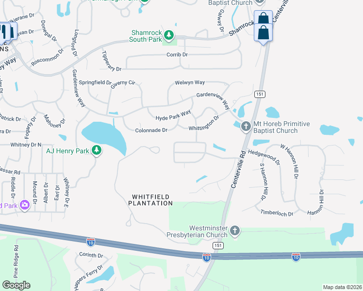 map of restaurants, bars, coffee shops, grocery stores, and more near 3319 Dry Creek Drive in Tallahassee