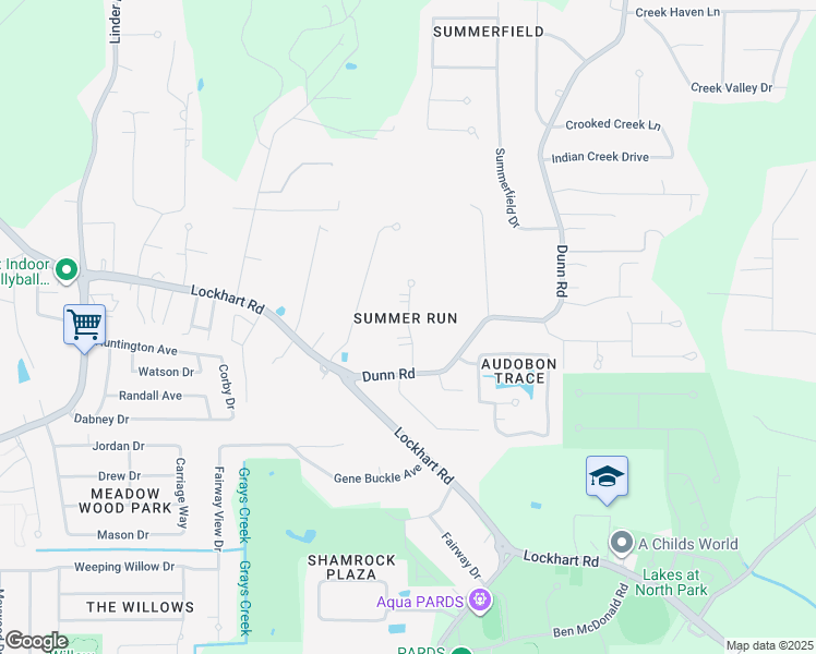 map of restaurants, bars, coffee shops, grocery stores, and more near Summer Run Court in Denham Springs