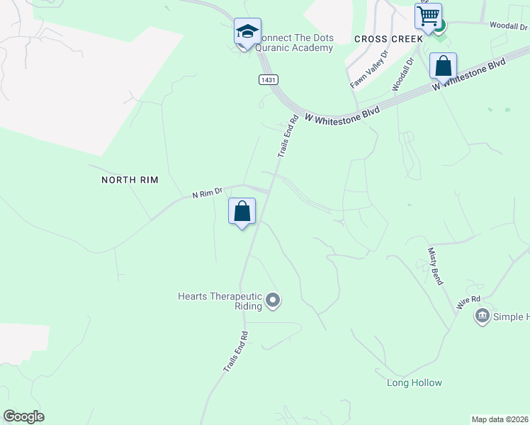 map of restaurants, bars, coffee shops, grocery stores, and more near 12600 Trails End Road in Leander
