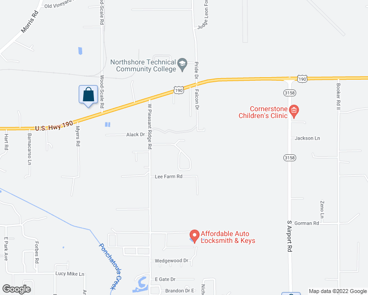 map of restaurants, bars, coffee shops, grocery stores, and more near 18087 Holly Ridge Drive in Hammond