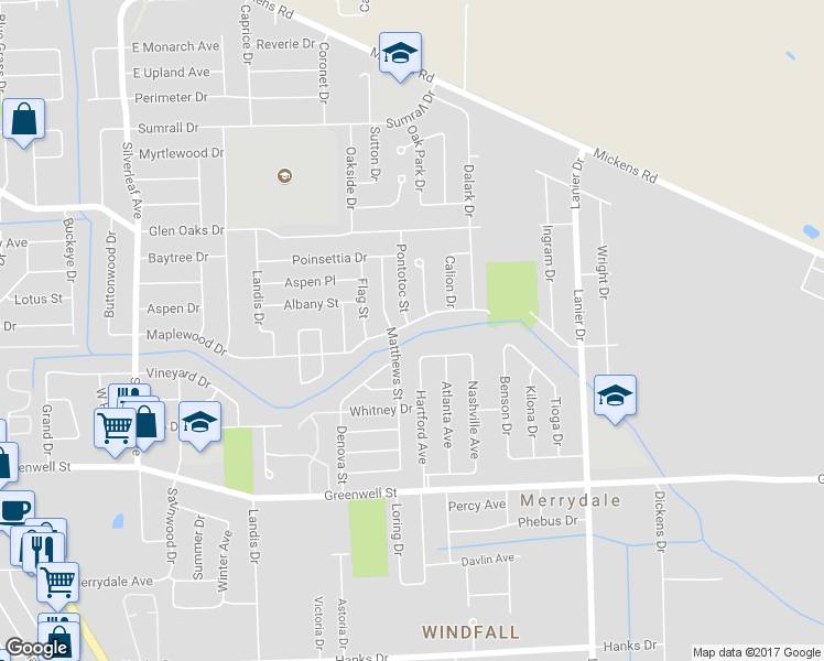 map of restaurants, bars, coffee shops, grocery stores, and more near 7624 Maplewood Drive in Baton Rouge