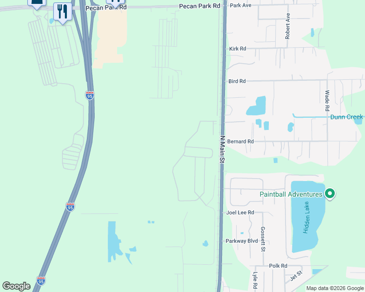 map of restaurants, bars, coffee shops, grocery stores, and more near 194 Pecan Park Road in Jacksonville