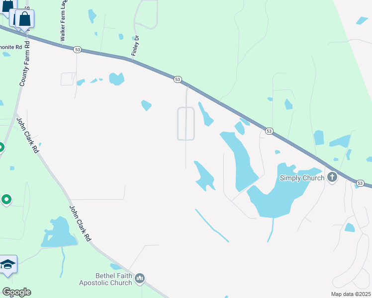 map of restaurants, bars, coffee shops, grocery stores, and more near 19061 Mississippi 53 in Gulfport