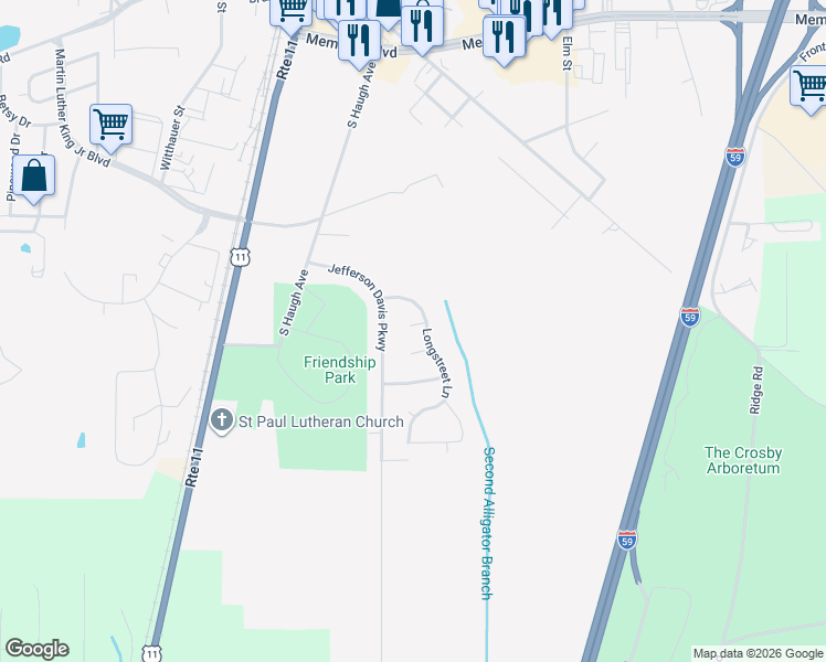 map of restaurants, bars, coffee shops, grocery stores, and more near 301 Stewart Point in Picayune