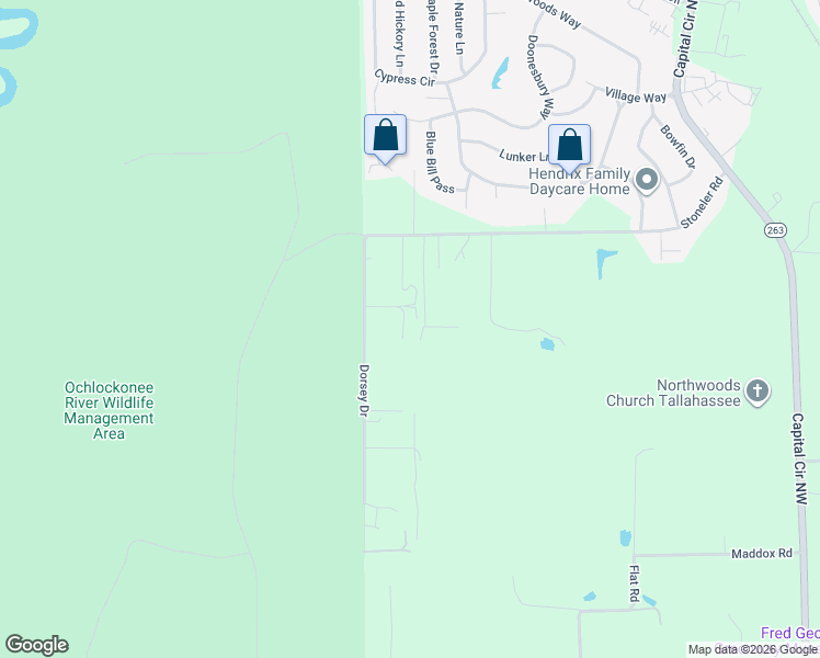 map of restaurants, bars, coffee shops, grocery stores, and more near 3362 Pops Pride Way in Tallahassee