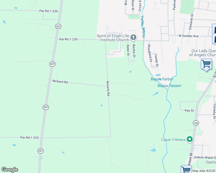map of restaurants, bars, coffee shops, grocery stores, and more near 184 Par Road 1-235 in Opelousas