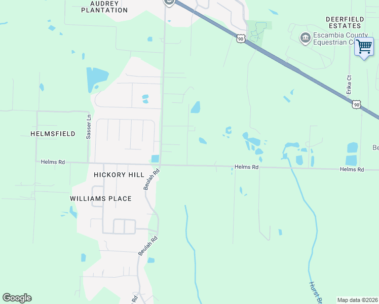 map of restaurants, bars, coffee shops, grocery stores, and more near 7907-7921 Thomley Trail in Pensacola