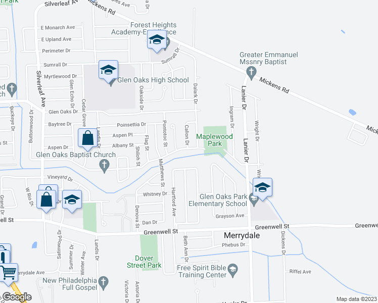 map of restaurants, bars, coffee shops, grocery stores, and more near 7824 Maplewood Drive in Baton Rouge