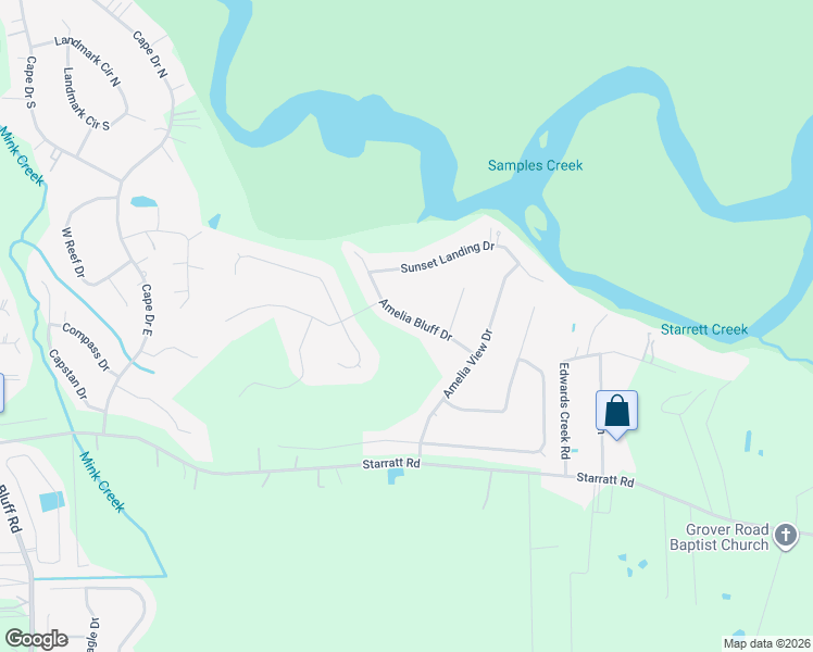 map of restaurants, bars, coffee shops, grocery stores, and more near 2934 Amelia Bluff Drive in Jacksonville