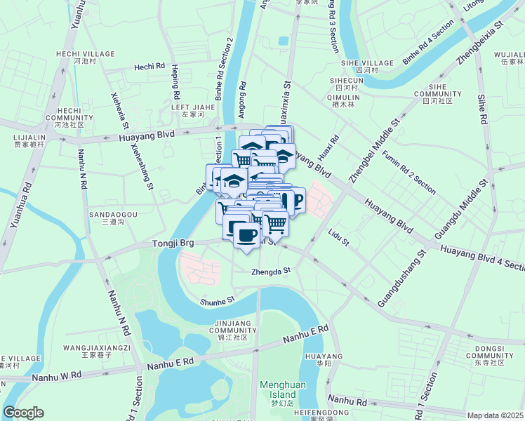 map of restaurants, bars, coffee shops, grocery stores, and more near in Chengdu Shi