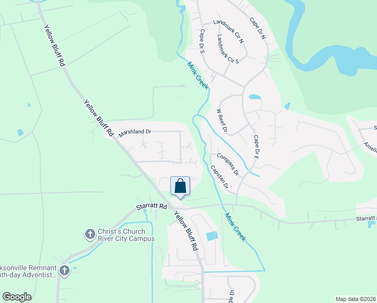 map of restaurants, bars, coffee shops, grocery stores, and more near 14791 Water View Lane in Jacksonville