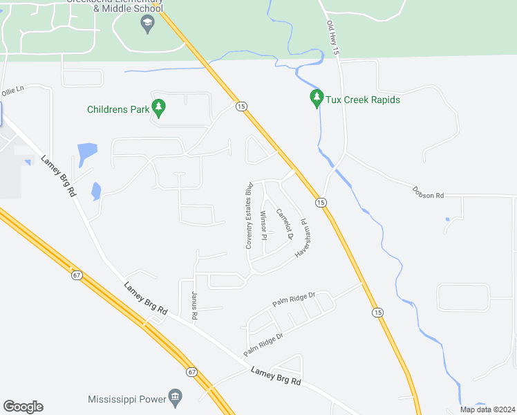 map of restaurants, bars, coffee shops, grocery stores, and more near 15345 Winsor Place in Biloxi