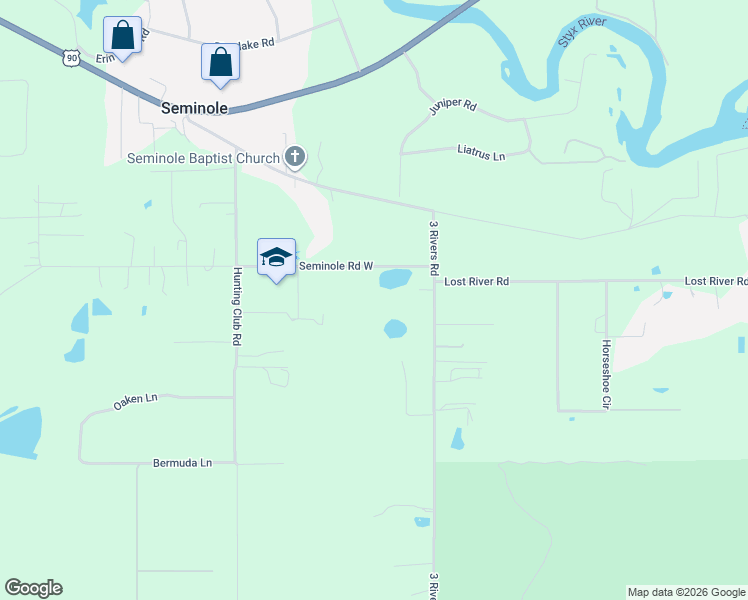 map of restaurants, bars, coffee shops, grocery stores, and more near 32836 Seminole Road West in Seminole