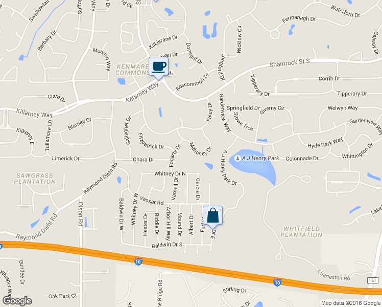 map of restaurants, bars, coffee shops, grocery stores, and more near 3423 Mahoney Drive in Tallahassee