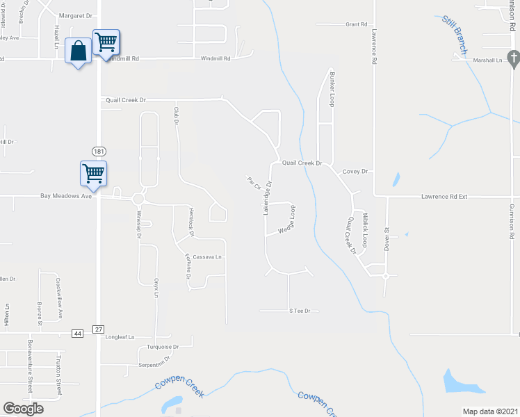 map of restaurants, bars, coffee shops, grocery stores, and more near 200 Lakeridge Drive in Fairhope